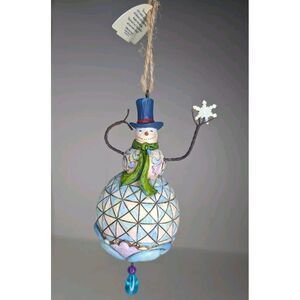 NWT Jim Shore 2008 Heartwood Creek Snowman 5" Hanging Holiday Ornament